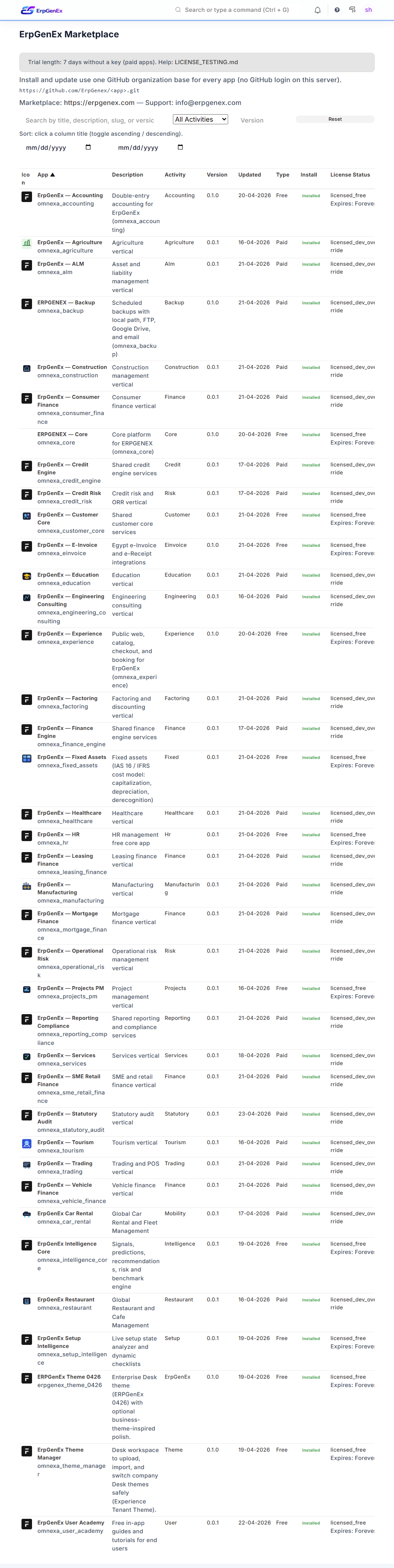 ErpGenEx — Experience