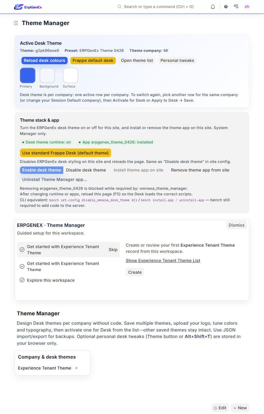 ErpGenEx Theme Manager