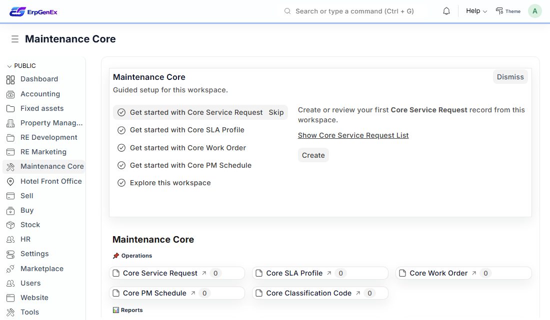 ERPGenEx Maintenance Core